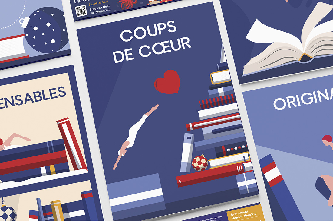 Bannières “Essentiels, Coups de cœur, Originaux” — identité Noël Mollat