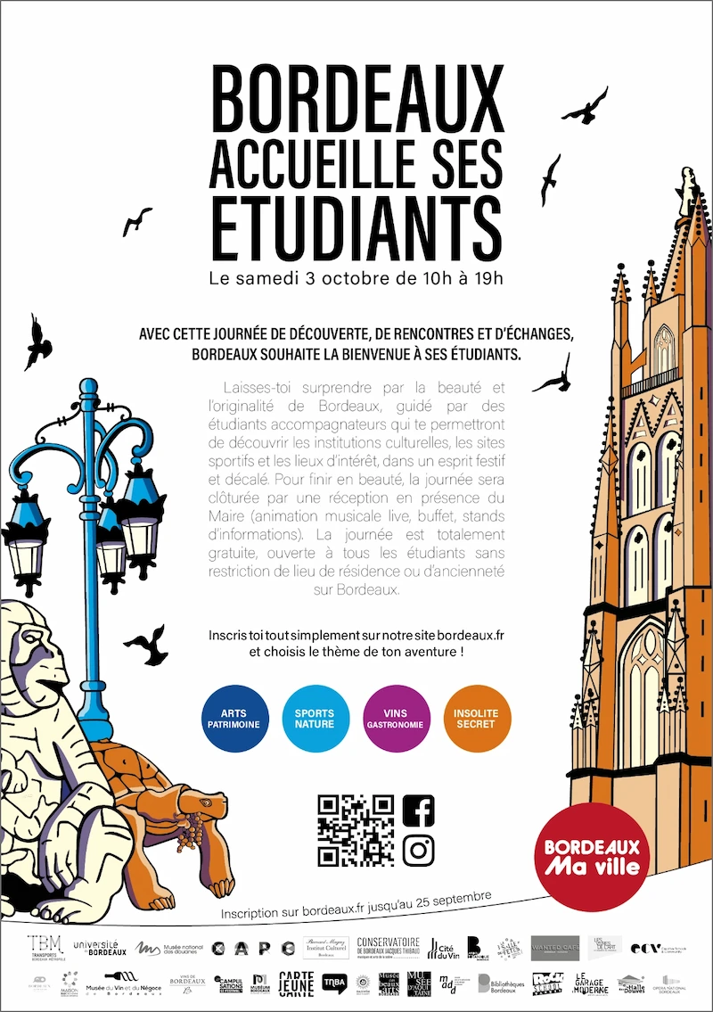 Flyer A4 recto — informations et pictogrammes de l’événement étudiant