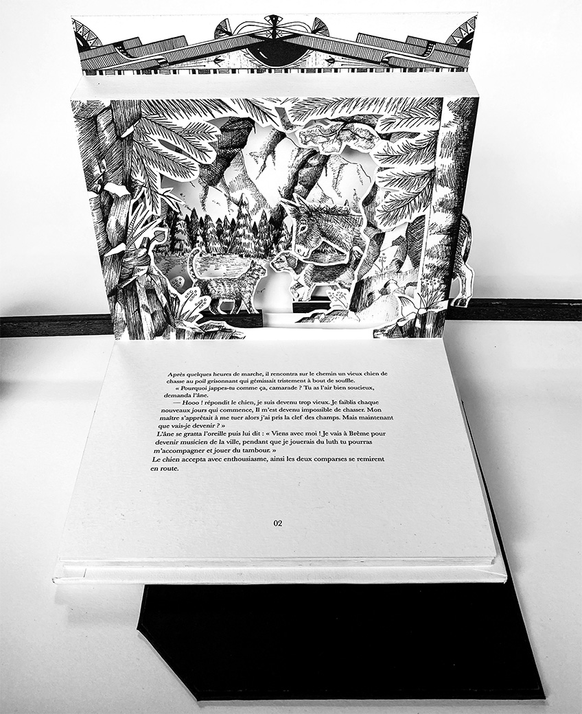 livre ouvert Les Musiciens de Brême